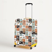 baratos Desgaste em casa e chinelos em casa-Capa protetora elástica para mala de viagem com estampa artística.