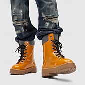 economico Stivali da lavoro-stivali da lavoro impermeabili arancioni da uomo: design robusto con supporto alto per la caviglia, ideali per lavori all'aperto e uso intensivo