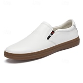 economico Scarpe Casual Slip-On-sneakers slip-on bianche da uomo | design minimalista ed elegante, facili da indossare e togliere | perfette per l'uso quotidiano, lo shopping e il tempo libero