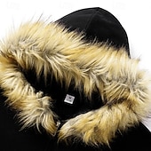 preiswerte Lässige Jacken-Herren Freizeitjacke Kapuzenjacke Outdoor Lässig Fellbesatz Tasche Herbst Winter Einfach Mode Streetwear Mit Kapuze Regulär Aprikose Schwarz Rosa Burgunderrot Hellgrau Jacken