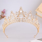 billige Tiarer og kroner-Crown Tiaras Hodepryd Legering Bryllup Bursdag Elegant søt stil Med Rhinsten Hodeplagg Hodeplagg