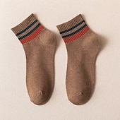 Недорогие мужские носки-Муж. 7 пар Носки Носки для бега Повседневные носки Синий Черный Цвет Полоски на открытом воздухе Отпуск На каждый день Средней плотности Весна Осень Мода Уличный стиль