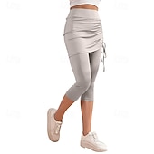abordables Faldas y Skorts para Mujeres-Mujer Color sólido Falda casual Falda con leggings Frunce Correa Eslático Transpirable Tenis pepinillo Corriendo Prendas de abajo Gris oscuro Negro Rosa Ropa de tenis