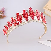 abordables Tiara &amp; Coronas-Tiaras de la corona Vestimenta de Cabeza Legierung Boda Cumpleaños Elegante Estilo lindo Con Cristal Celada Sombreros