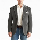 voordelige Blazer-Voor heren Corduroyjack Inkeping kraag Modieus Retro Klassiek Effen Blazer Zwart Geel Bordeaux Getailleerd Enkele rij knopen met twee knopen