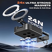 رخيصةأون حامل هاتف-حامل هاتف مغناطيسي 3 في 1 للاستخدام في صالة الألعاب الرياضية، مغناطيسات قوية تلتصق بالأسطح المعدنية، حامل هاتف محمول للصالات الرياضية/السفر