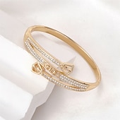 cheap Bracelets-Zircon Classic Totem Series Elegant Fashion Personalized Simple Chrome Bracelet Jewelry Silver / Golden For Wedding Party Engagement Prom