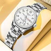 halpa Kvartsikellot-Muotikas ystävänpäivälahja naisten digitaalinen kaksoiskalenterivalo vedenpitävä kello tytöille