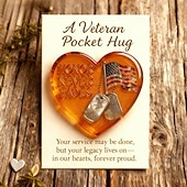 economico 250° Anniversario degli Stati Uniti-Abbraccio tascabile per veterani, l'onore non svanisce mai, biglietto di ringraziamento, gettone militare per veterani a forma di cuore con bandiera americana &amp;piastrine per cani, Natale &amp;regalo per