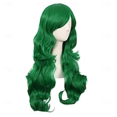 baratos Perucas de Carnaval-Peruca de Carnaval 2026 Vermelho Preta Azul Encaracolado Longo Peruca sintética para festivais Mardi Gras Parada Cabelo para fantasia de cosplay para Feminino