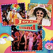 preiswerte Karnevalsperücken-Bunte, lockige Clownperücke in Regenbogenfarben für Erwachsene, perfekt für Karneval, Zirkuspartys, Halloween und Cosplay. &amp;Kostümveranstaltungen