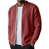 Недорогие Повседневные куртки-Муж. Легкая куртка Вельветовый пиджак Повседневная куртка Отпуск Повседневные Дышащий Карман Весна Осень Полотняное плетение Мода Классика Воротник-стойка Обычная