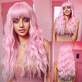 cheap Carnival Wigs-Carnival Wig 2026 Blonde Pink Blue Curly Long Synthetic Festival Wig Mardi Gras Parade Cosplay Costume Hair for Women