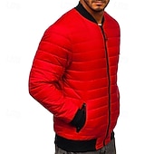 economico Piumini e parka da uomo-Per uomo Cappotto Invernale Giacca imbottita Giacca Imbottita Tasca Poliestere Vacanza Abbigliamento quotidiano Data Regolare Moda Casual Confortevole Calore Termico Autunno &amp; Inverno Colore Solido