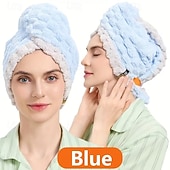 economico Gadget bagno-cuffia per capelli da donna con design a coda larga, autunno e inverno, extra large e spessa, asciugamano per capelli super assorbente ad asciugatura rapida, asciugamano per capelli in pile di