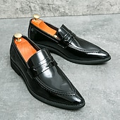 economico Mocassini-mocassini slip-on da uomo in vernice viola dal design elegante: calzature eleganti per feste, matrimoni ed eventi alla moda