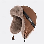 Недорогие Мужские головные уборы-Муж. Шапка-ушанка Зимние шапки Черный Хаки Полиэстер Флис Мода Современный современный На каждый день Свидание Сплошной/однотонный цвет Сохраняет тепло С защитой от ветра