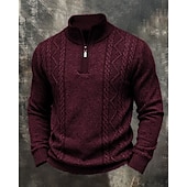 Χαμηλού Κόστους ανδρικό πουλόβερ πουλόβερ-Ανδρικά Πουλόβερ Πουλόβερ Quarter Zip Πλεκτό πουλόβερ Πλεκτό Πουλόβερ Κοτλέ Πλέκω Κανονικά μπλουζάκια Πλεκτό Σκέτο Τρίμηνο φερμουάρ Μοντέρνα Κομψό στυλ street Causal Καθημερινά Ρούχα Ρούχα