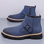 abordables Bottes de Chelsea-Bottes Chelsea turquoise pour hommes – élégantes et résistantes, idéales pour les sorties hivernales décontractées et les activités de plein air