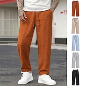  Pánské Tepláky Kalhoty Tepláky s rovnými nohama Tepláky s otevřeným dnem Žakár Šňůrky Elastický pas Bez vzoru Prodyšné Plná délka Outdoorové sporty Ležérní Denní Módní Šik ven Černá Nebeská modř