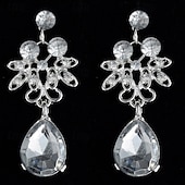 Недорогие Наборы украшений-2шт Свадебные комплекты ювелирных изделий For Жен. Фиолетовый Синий Красный Свадьба Вечерние наряды Сплав геометрический