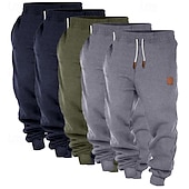 economico pantaloni da jogging-Per uomo Pantaloni da tuta Joggers Pantaloni in Pile Pantaloni Coulisse Elastico in vita Confezione multipla Semplice Comodità Lunghezza intera All'aperto Quotidiano Uscire Stile Classico Essenziale