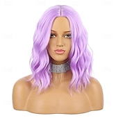 cheap Carnival Wigs-Carnival Wig 2026 Pink Black Blue Curly Bob Short Synthetic Festival Wig Mardi Gras Parade Cosplay Costume Hair for Women