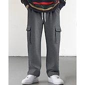 abordables Fret-Homme Jogging Cargo Joggings Pantalons Cordon de serrage Avec Poches Taille Élastique Uni Confort Quotidien Sport en Plein Air Mode Occasionnel Kaki Micro-Élastique