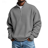 economico Polo classica da uomo-Per uomo Magliette Polo a Nido d'Ape Polo Vacanza Streetwear Zip a un quarto Manica Lunga Moda Essenziale Semplice Primavera Autunno Vestibilità regolare Viola blu navy Aalbicocca Nero Bianco Vino