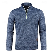 preiswerte Oberteile-Herren Wanderspitze Pullover mit Viertelreißverschluss Langarm Stehkragen T-Shirt Oberteil Außen Leicht Elastisch Atmungsaktiv Winter Viertelreißverschluss Polyester Dunkelgrau Schwarz Armeegrün