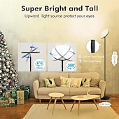 Недорогие светодиодный торшер-Умный светодиодный напольный светильник RGBW, работает с пультом дистанционного управления Alexa и Google Home по Wi-Fi, современный, высокий, сверхяркий, 2000 лм, смена цветов &amp;торшер Sky с