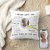 levne Personalizované textilie-Vlastní pamětní potah na polštář Fotografie potah na polštář Dekorativní polštář Soustrastní dárek Personalizované pamětní dárky Nikdy jsem tě neopustil