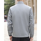 abordables Vestes de course-Homme Couleur Unie Veste zippée blouson aviateur Manteaux décontractés Printemps &amp; Automne avec poches manche longue Athleisure Imperméable Léger Salle de sport Randonnée Course Entraînement Noir