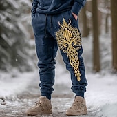 economico pantaloni da jogging-Per uomo Vichingo Albero della vita Arte celtica Pantaloni da tuta Joggers Pantaloni Misura del girovita medio Vita elastica con coulisse Vintage Retrò All'aperto Campeggio &amp; Escursionismo Caccia