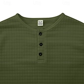 billiga Casual Henley T-shirt-Herr Waffle Henley Shirt T-shirts Långärmad Ensfärgat Slät Mode Designer Ledigt Färgblock Knappar Henley Utomhus Ledigt Dagligen Sommar Vår Höst Mörkgrå Svart Vin Henley T-shirt