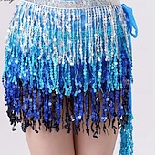 cheap Belly Dancewear-Samba Dancewear Belly Dance Performance Costume Sequin Tassel Hip Scarf Bead Waist Chain Indian Dance Performance Waist Scarf.l Performance Costume