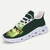 preiswerte Herren Weihnachtschuhe-Festliche Herren-Weihnachtssneaker mit grün-weißem Design – witzige Slipper für Weihnachtsfeiern und Events