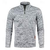 preiswerte Oberteile-Herren Wanderspitze Pullover mit Viertelreißverschluss Langarm Stehkragen T-Shirt Oberteil Außen Leicht Elastisch Atmungsaktiv Winter Viertelreißverschluss Polyester Dunkelgrau Schwarz Armeegrün