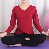 Χαμηλού Κόστους Σέτ και Ολόσωμα-Γυναικεία Μπλούζα γιόγκα Αθλητική κορυφή Συμπαγές Χρώμα Ρούχα σύνολα Φθινόπωρο Μαύρο Λευκό Μοντάλ Χορού Πιλάτες Γιόγκα Ψηλή Μέση Ελαφρύ Αναπνέει Μακρυμάνικο Αθλητισμός Ρούχα Γυμναστικής