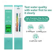 cheap Household Appliances-Digital Water Quality Tester Pen 3-in-1 Professional Tds Water Tester Pen Measures Tds Levels Conductivity And Temperature Suitable For Drinking Water Hydroponics Aquariums And Swimming Pools