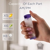 abordables stockage de bagages et de voyage-Pilulier hebdomadaire 7 jours avec 2 compartiments journaliers - format voyage, couvercle facile à ouvrir, plastique résistant, blanc - idéal pour les vitamines et l'huile de poisson &amp;stockage