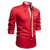 baratos Fantasias masculinas dos anos 1920-Loucos anos 20 Anos 20 Retro Vintage Blusa / Camisa Mafioso Padrinho Corte Justo Fantasia Homens Baile de Máscaras Traje de festa para noite Negócio / Cerimônia / Casamento Festa de Solteira Adulto