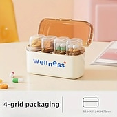 abordables almacenamiento de equipaje y viajes-2 pastilleros portátiles con recordatorio de medicación diaria – mini frascos de medicamentos de viaje, 7 días, 3 compartimentos, impermeables &amp;organizador a prueba de humedad