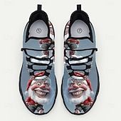  Christmas-Themed Smiling Santa Graphic Sneakers for Fun and Festive Holiday Footwear