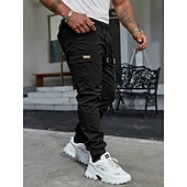 economico Pantaloni cargo-Per uomo Pantaloni Cargo Pantaloni Coulisse Multi-tasche Semplice Indossabile All'aperto Quotidiano Campeggio &amp; Escursionismo Moda Classico Nero Verde militare