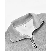 abordables Sweat-shirts basiques-Homme Sweat-shirt Pull Sweat-shirt quart de fermeture éclair Noir Blanche bleu marine Kaki Gris Demi-zip Uni Jacquard Sport &amp; Loisir Occasionnel Quotidien Streetwear Basique Occasionnel Automne Hiver