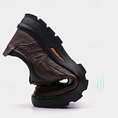 voordelige Casual Veterschoenen-Herenschoenen van bruin imitatieleer, comfortabel vetermodel, stijlvolle dagelijkse schoenen voor werk, reizen en casual uitjes