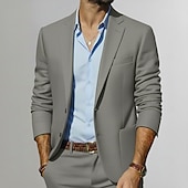 economico Abiti formali-Uomo Matrimonio Affari Completi in Tweed Bavero classico Nero Borgogna Quotidiano Affari Tinta unita Vestibilità standard 2 pezzi Monopetto Due Bottoni