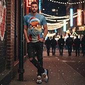  Angry Holiday-Themed Red & White Character Sneakers with Festive Snow Design