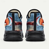  Angry Holiday-Themed Red & White Character Sneakers with Festive Snow Design